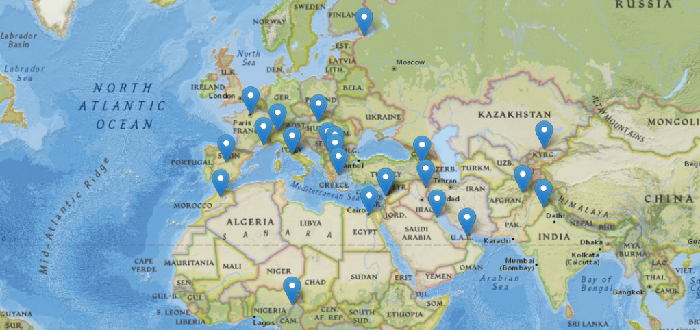 map of AMICAL Consortium member institutions