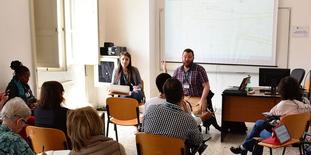 Rayane Fayed and David Wrisley leading an unconference session at AMICAL 2016