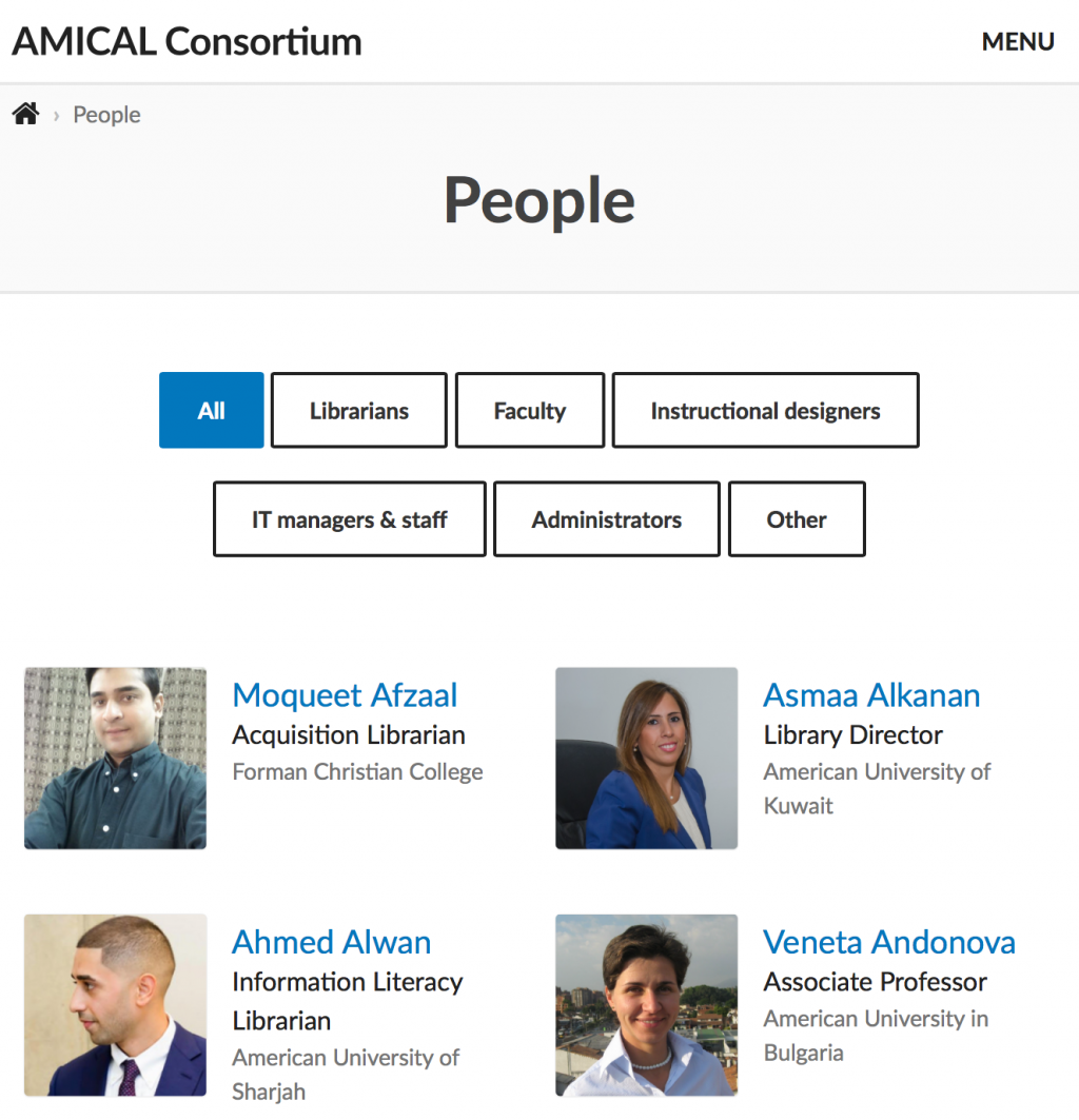 Screenshot of the People page on this website.